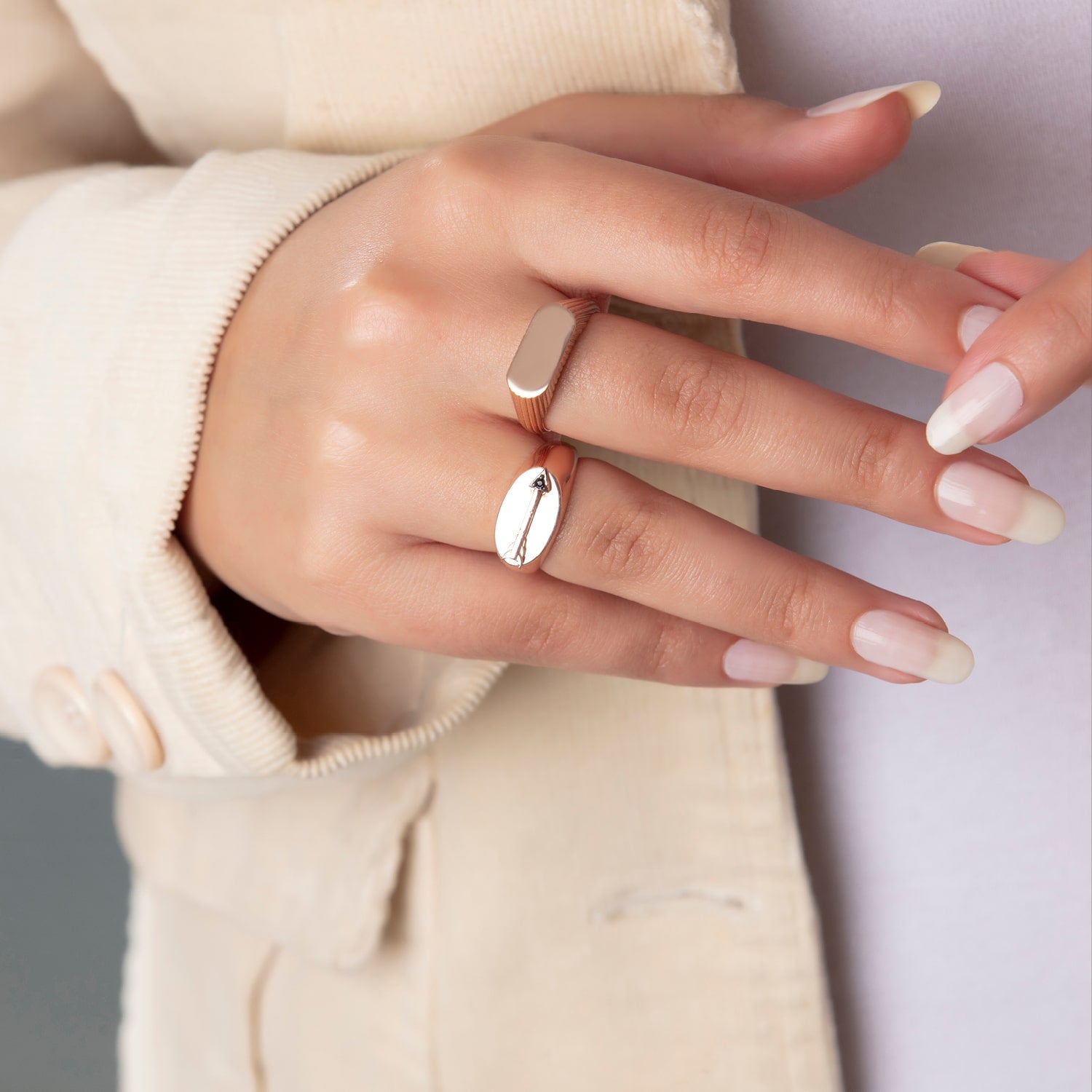 Adjustable Silver Signet Ring for Women Trendy Jewelry - Image 3